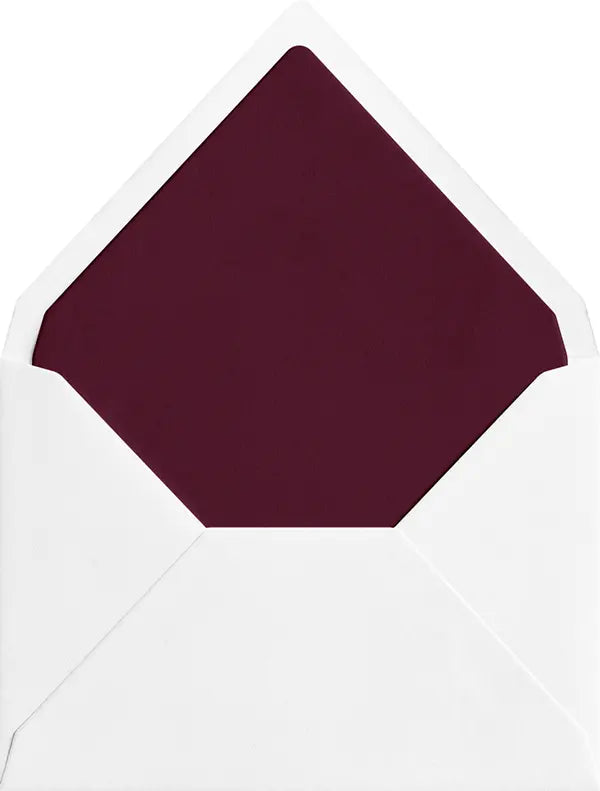 Wine coloured envelope liner