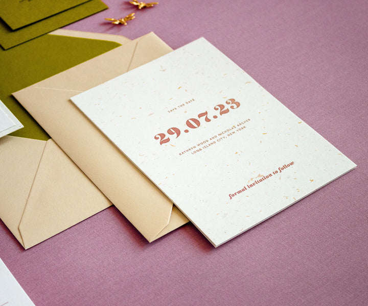 Letterpress Save the Date card