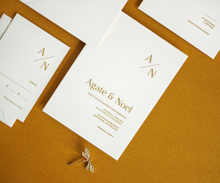 Letterpress wedding invitation