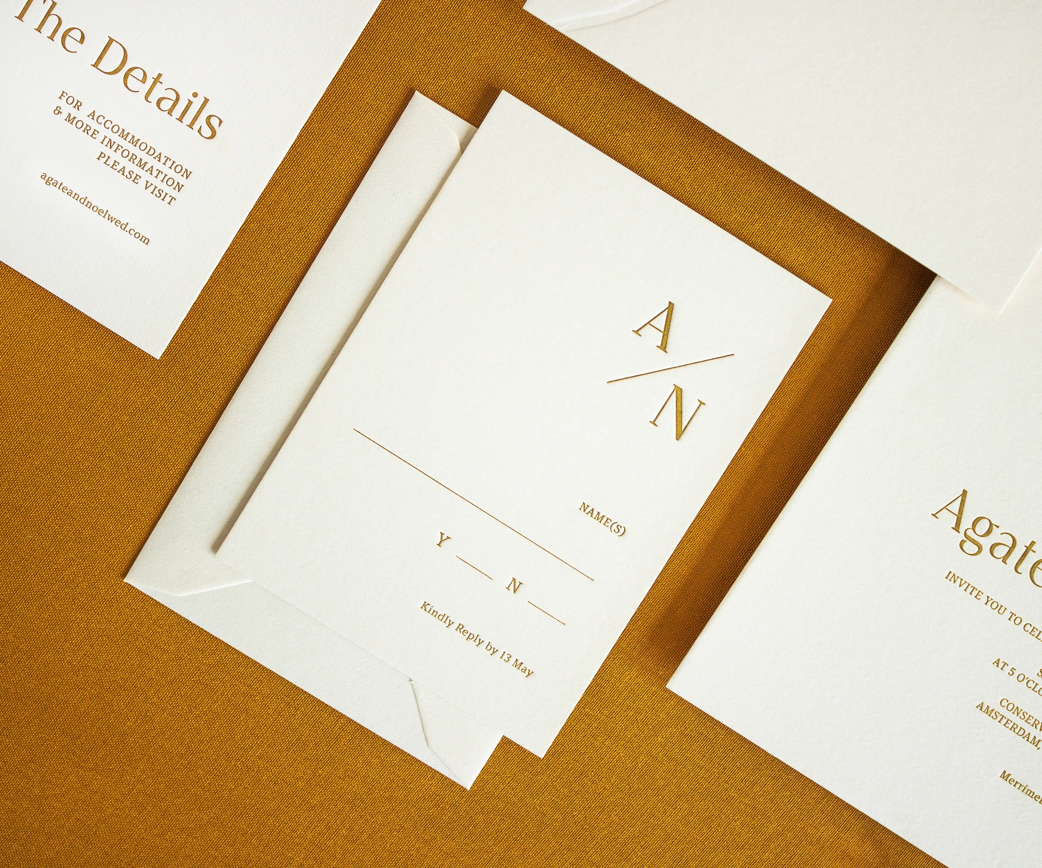 Letterpress RSVP card with monogram